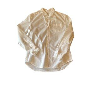 Crewcuts Everyday White Cotton Button-Down Shirt With Pocket Size 12